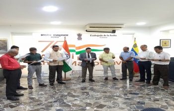 Sadbhavana Diwas Pledge was administered by Charge d Affaires Suresh Kumar to Officials of the Embassy of India, Caracas to promote national integration, communal harmony and goodwill amongst all people.  